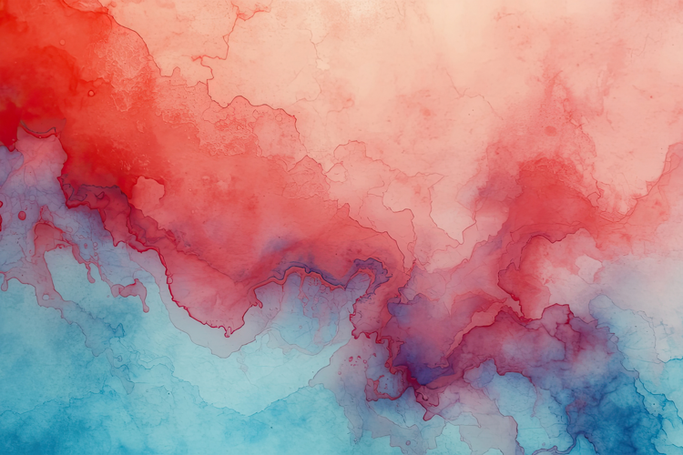 Red Teal Watercolor Background