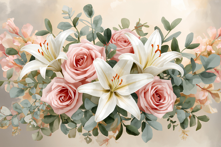 Soft Watercolor Floral Background Wallpaper example image 1