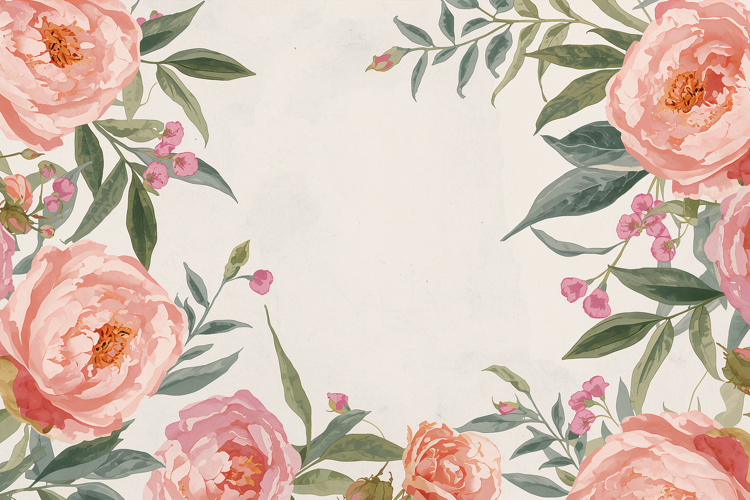Soft Pink Watercolor Floral Background