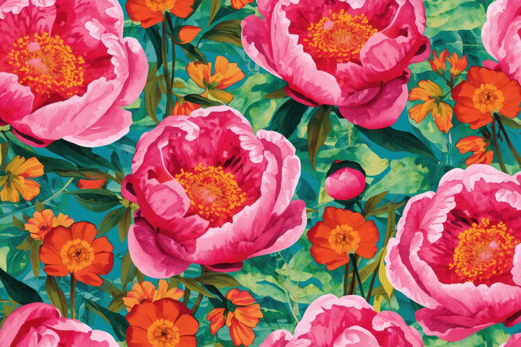 Watercolor Rose Floral Background example image 1