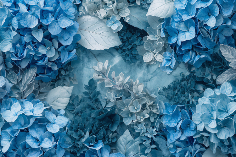 Blue Hydrangea Background Wallpaper