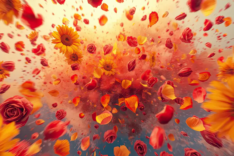 Burst Of Vibrant Flowers Background