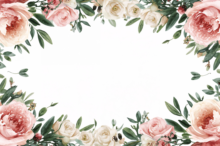 Watercolor Pink Floral Background