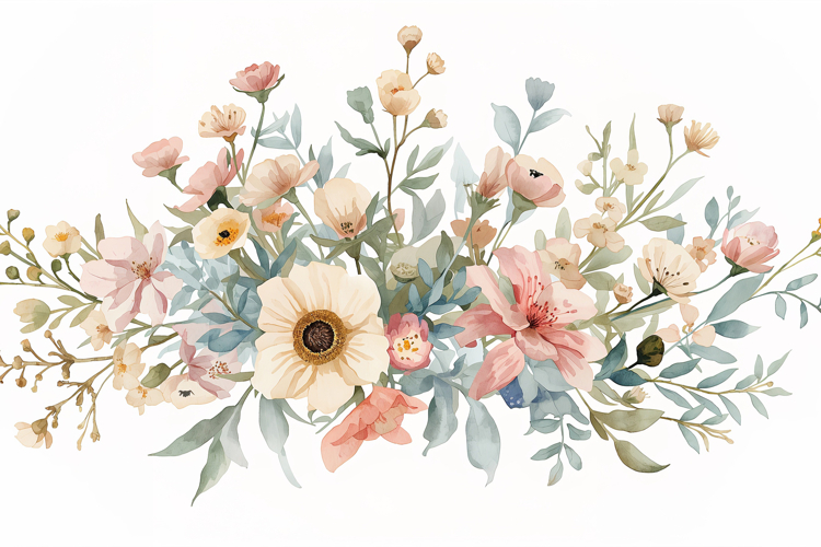 Soft Color Watercolor Floral Background