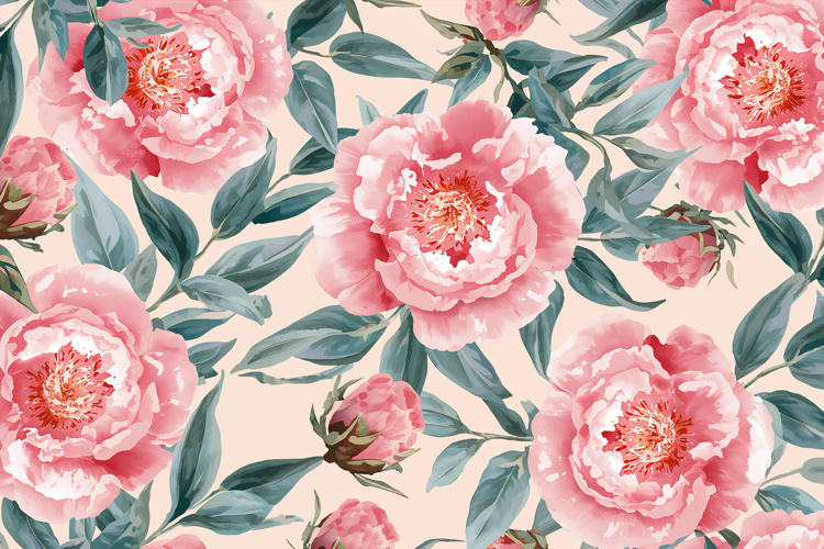 Pink Watercolor Floral Background Wallpaper example image 1