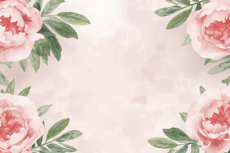 Pink Watercolor Floral Background