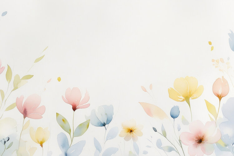 Watercolor Floral Background Wallpaper example image 1