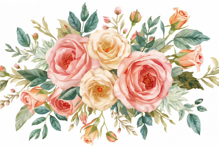 Soft Colorful Watercolor Floral Background