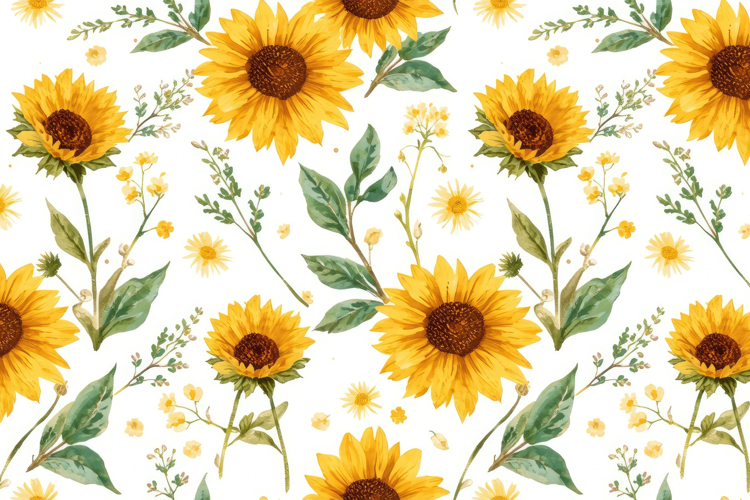 Watercolor Sunflower Background