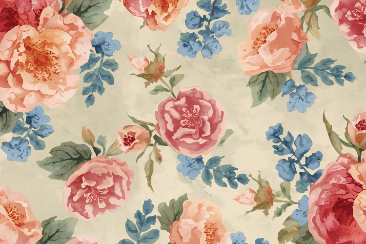 Handmade Watercolor Floral Background Wallpaper example image 1