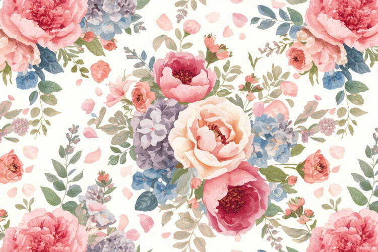 Soft Watercolor Floral Background example image 1