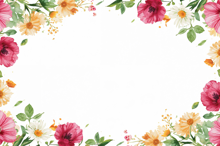Watercolor Colorful Floral Background