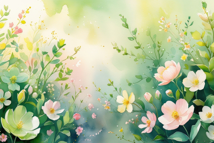 Watercolor Floral Background Wallpaper