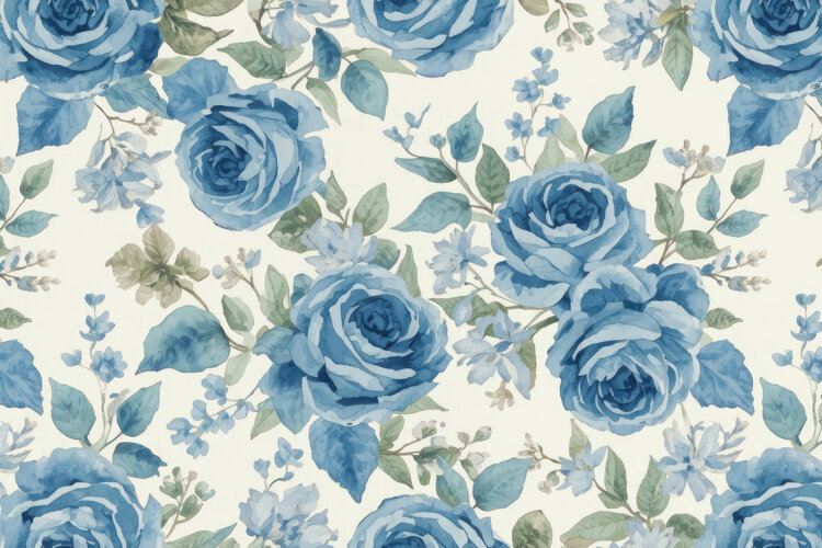 Blue Watercolor Floral Background example image 1