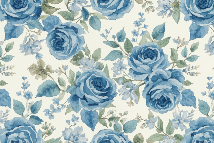 Blue Watercolor Floral Background