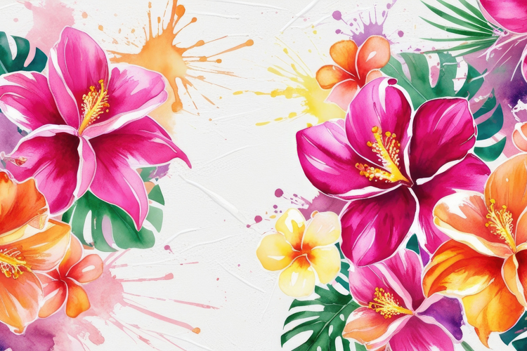Vibrant Watercolor Floral Background Wallpaper