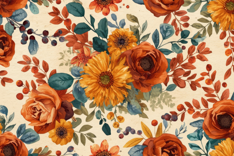 Vintage Watercolor Floral Background