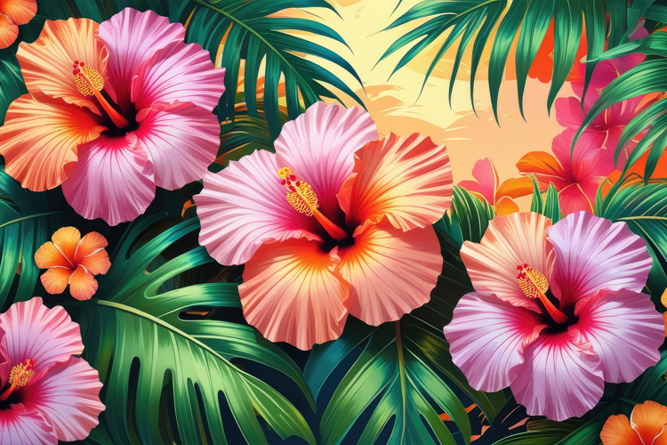 3D Floral Background Wallpaper