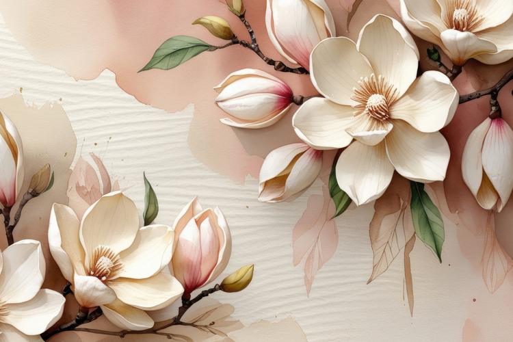 3D Floral Background Wallpaper
