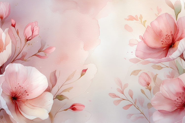 Pink Watercolor Floral Background Wallpaper