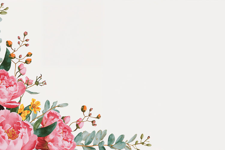 Pink Watercolor Rose With Name Space Background Wallpaper