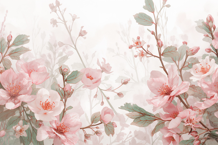 Pink Watercolor Floral Background