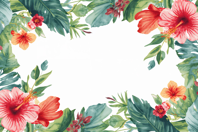 Watercolor Floral Frame Background