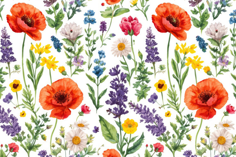 Colorful Watercolor Floral Background example image 1