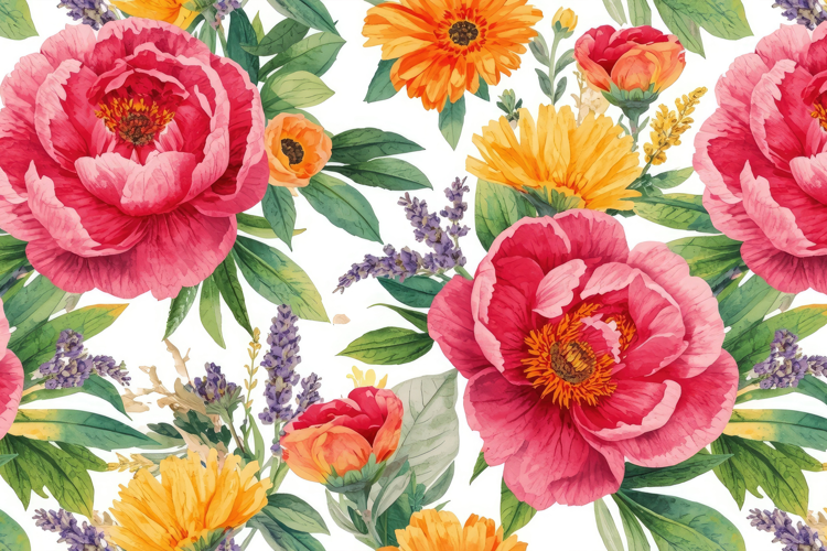Watercolor Rose Floral Background