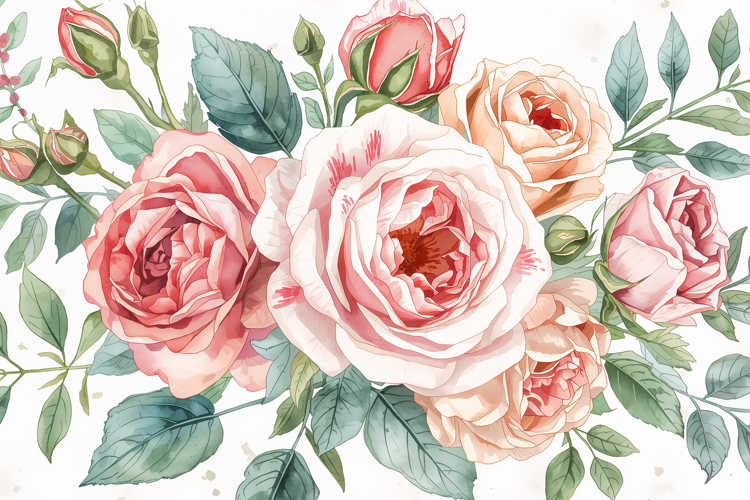 Soft Watercolor Floral Background example image 1