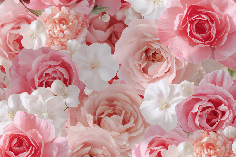 Pink White Floral Background Wallpaper example image 1