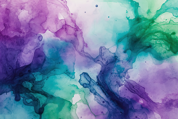 Watercolor Purple Green Background