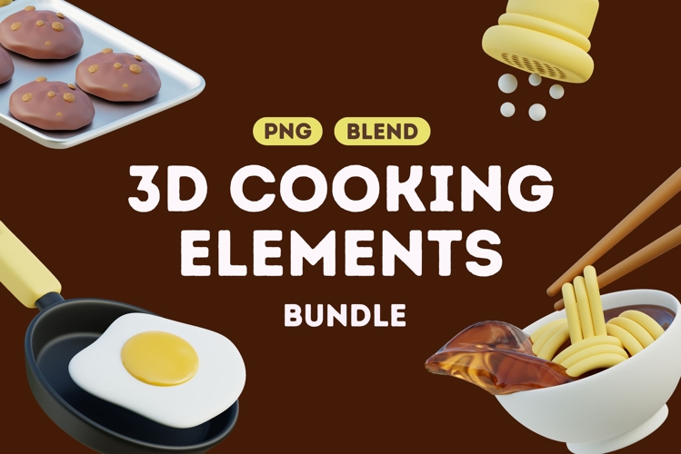 3D Cooking Elements Bundle