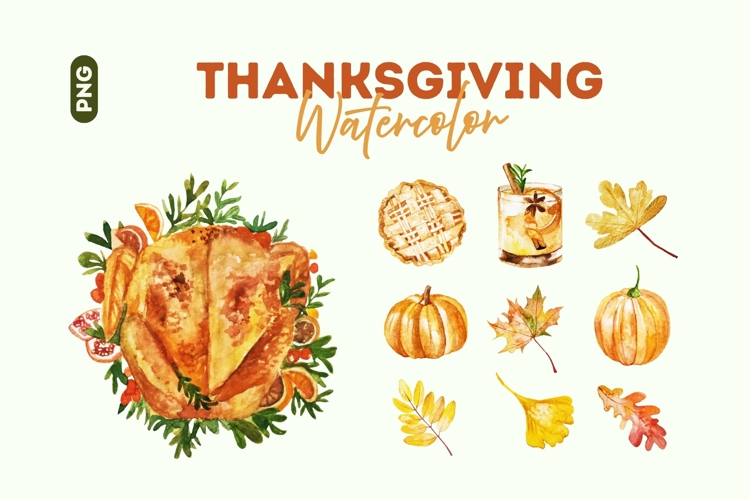 Thanksgiving Watercolor Clipart Image 16