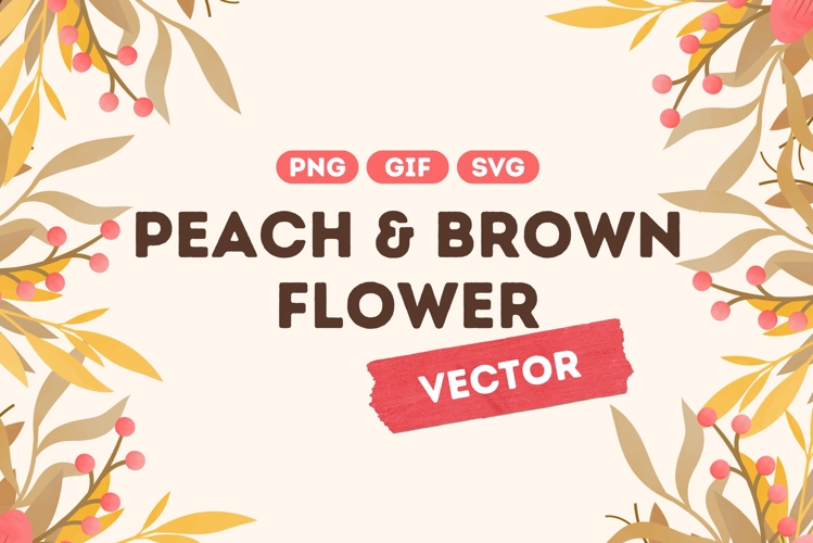 Brown Peach Botanical Set