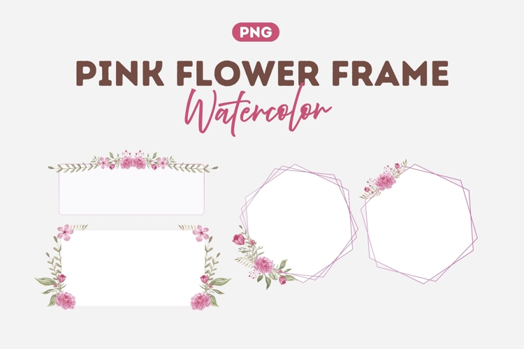 Watercolor Pink Floral Frame Vol 3