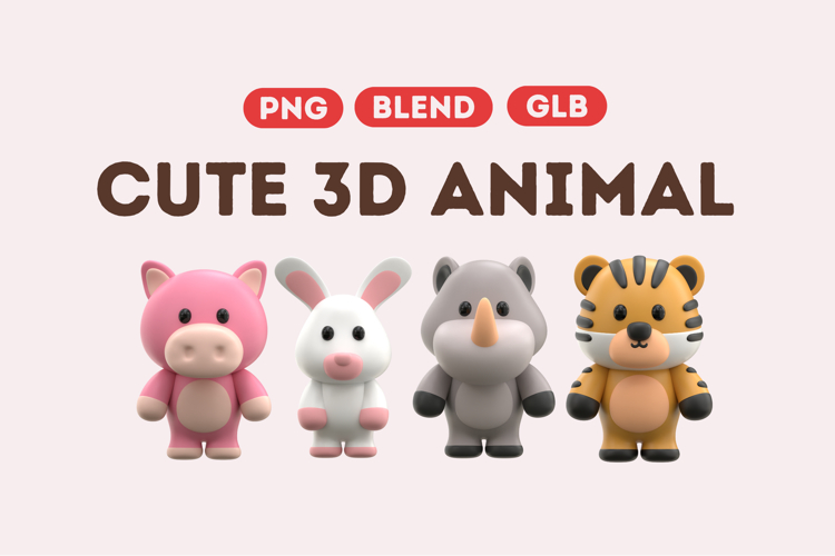 Cute 3D Animal Set 05