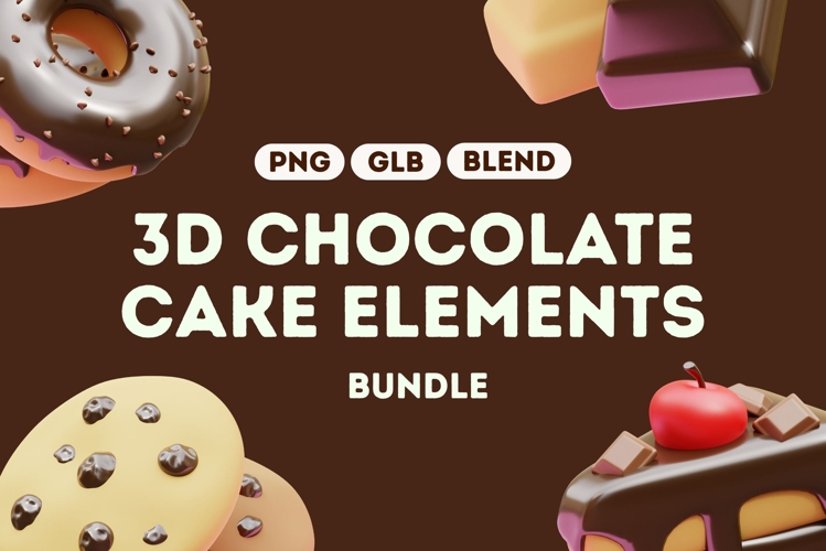 3D Chocolate Dessert Icons