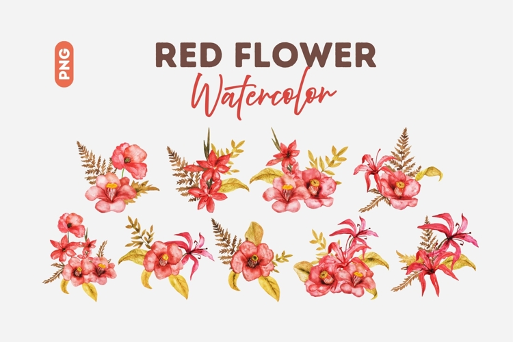Red Flower Clipart Image 21