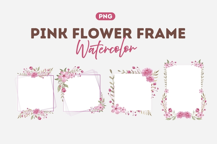 Watercolor Pink Floral Frame Vol 1