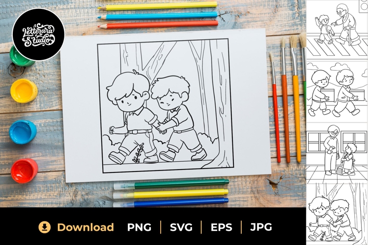 Helping Friends Coloring Sheet 03