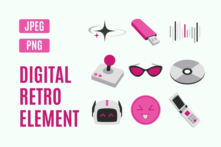 Digital Nostalgia Icon Set
