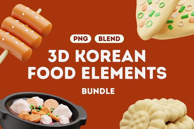 Korean Cuisine 3D Elements