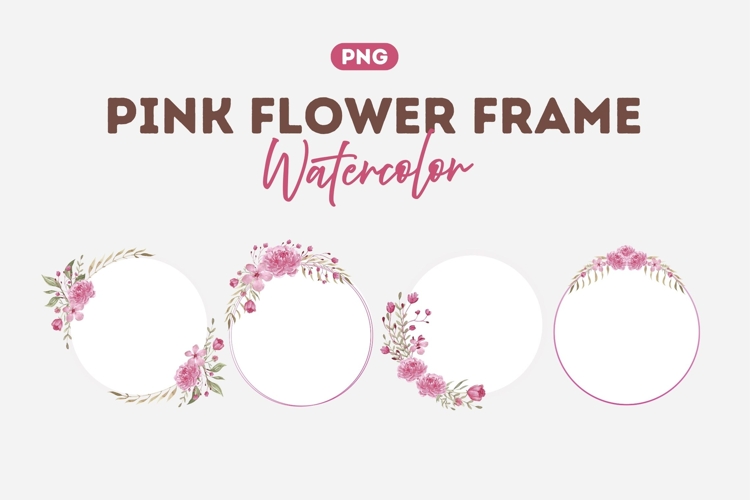 Watercolor Pink Floral Frame Vol 2