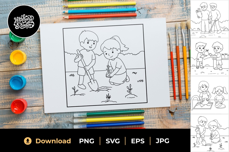 Sharing and Caring Coloring Page 03