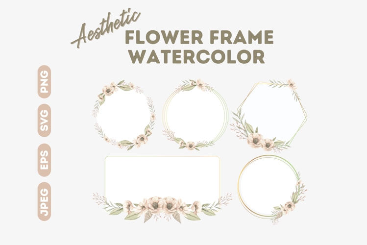 Aesthetic Watercolor Flower Frames