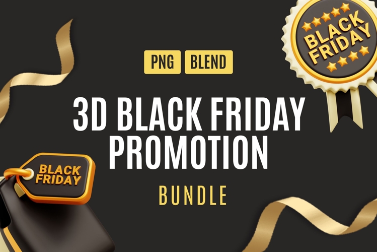 Golden 3D Black Friday Sale Icons Pack 2
