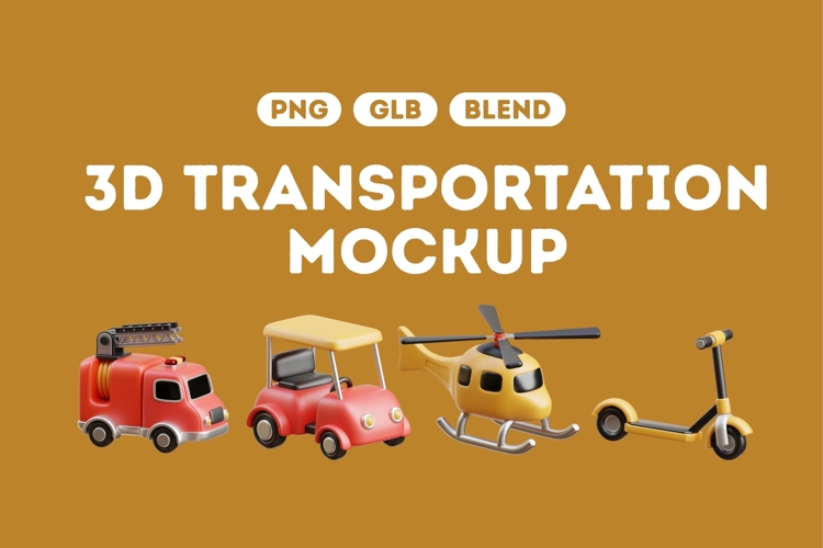 3D Transport Vehicle Icons Set 03