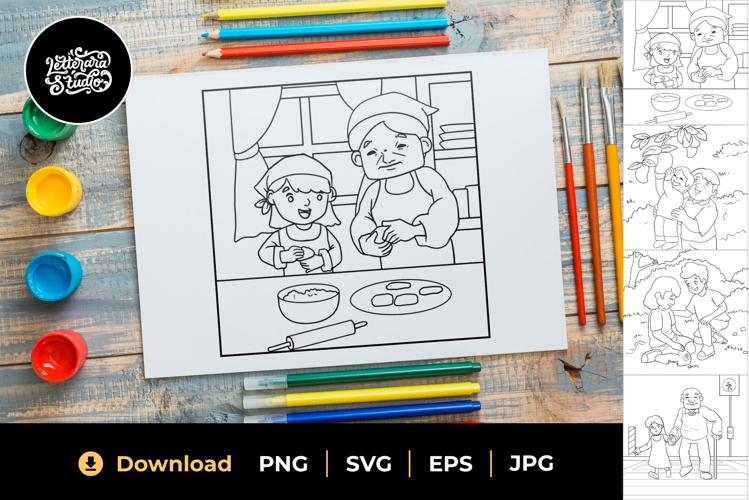 Sharing and Caring Coloring Page 05