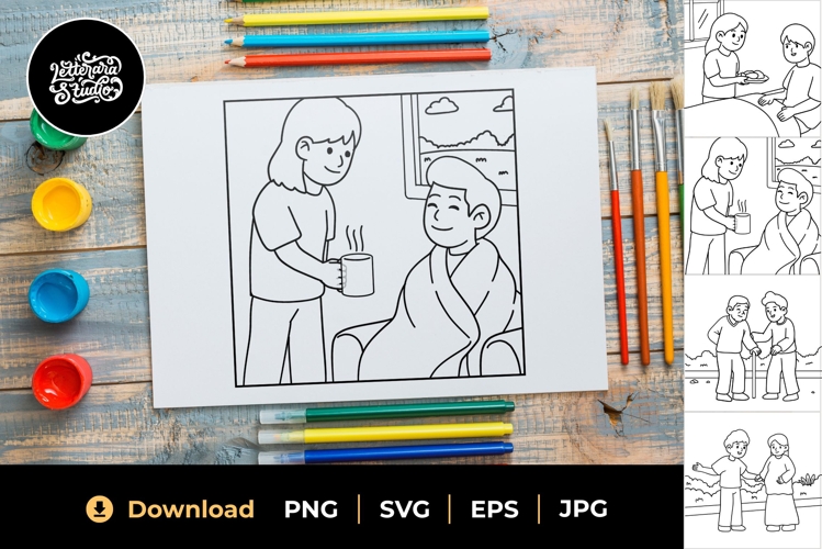 Helping Friends Coloring Sheet 05